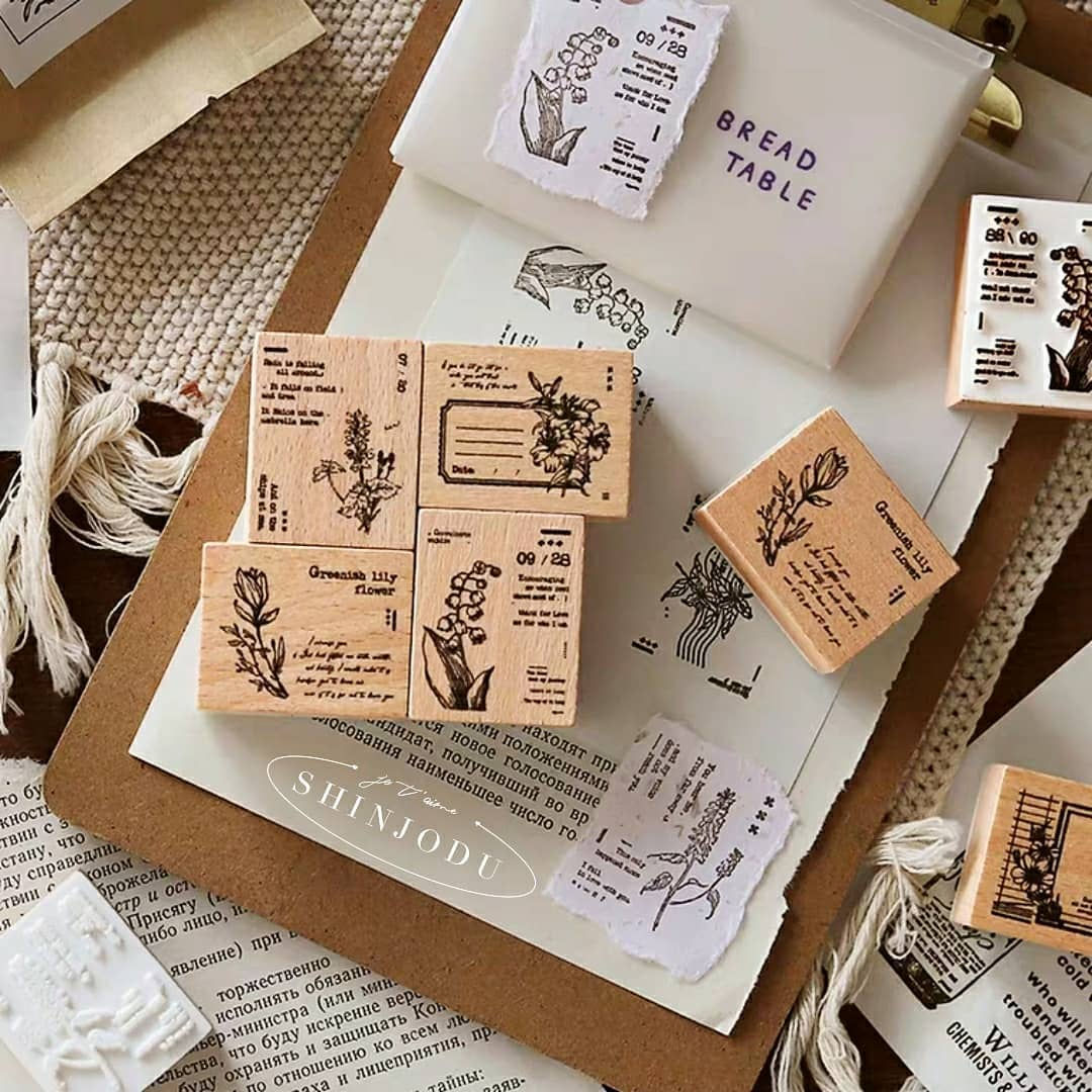 Green is Lily Flower Rubber Stamp