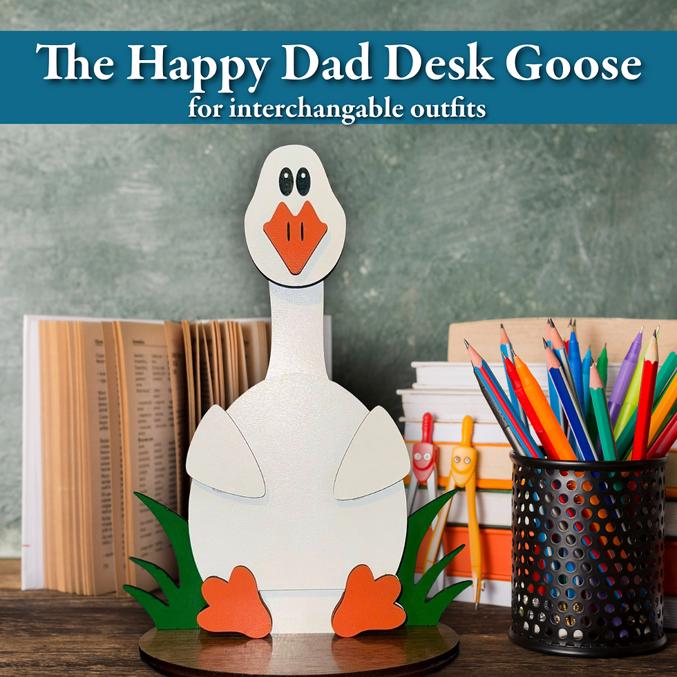 The Happy Dad Desktop Goose | Unique Wooden Desk Goose Gift