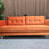 Thumbnail: Designer Label Ivy Large Retro Modern Sofa In Orange Bandon Velvet RRP-£1499
