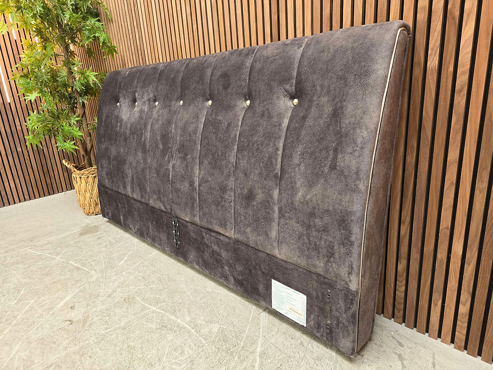 Designer Antigua Luxury Charcoal Grey Velvet Super King Headboard

