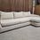 Thumbnail: Designer Large RHF Curved Chaise Sofa In Natural Soft Fabric 
