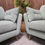 Thumbnail: Designer Label Large Curved Reversible Chaise Sofa & Small Sofa In Mint Dusk 