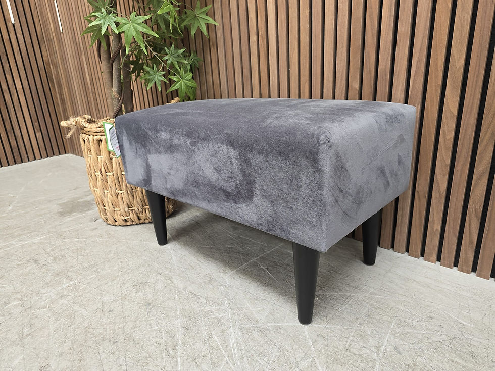Sofa.com Jude Rectangular Footstool in Grey Velvet RRP-£259 