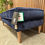Thumbnail: Designer Label Ebben Mid Century Modern Footstool In Derry Indigo RRP-£429

