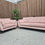 Thumbnail: Designer Label  Zinc 4 Seater And Cuddler In Blush Pink Velvet RRP-£1949