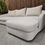 Thumbnail: Designer Large RHF Curved Chaise Sofa In Natural Soft Fabric 
