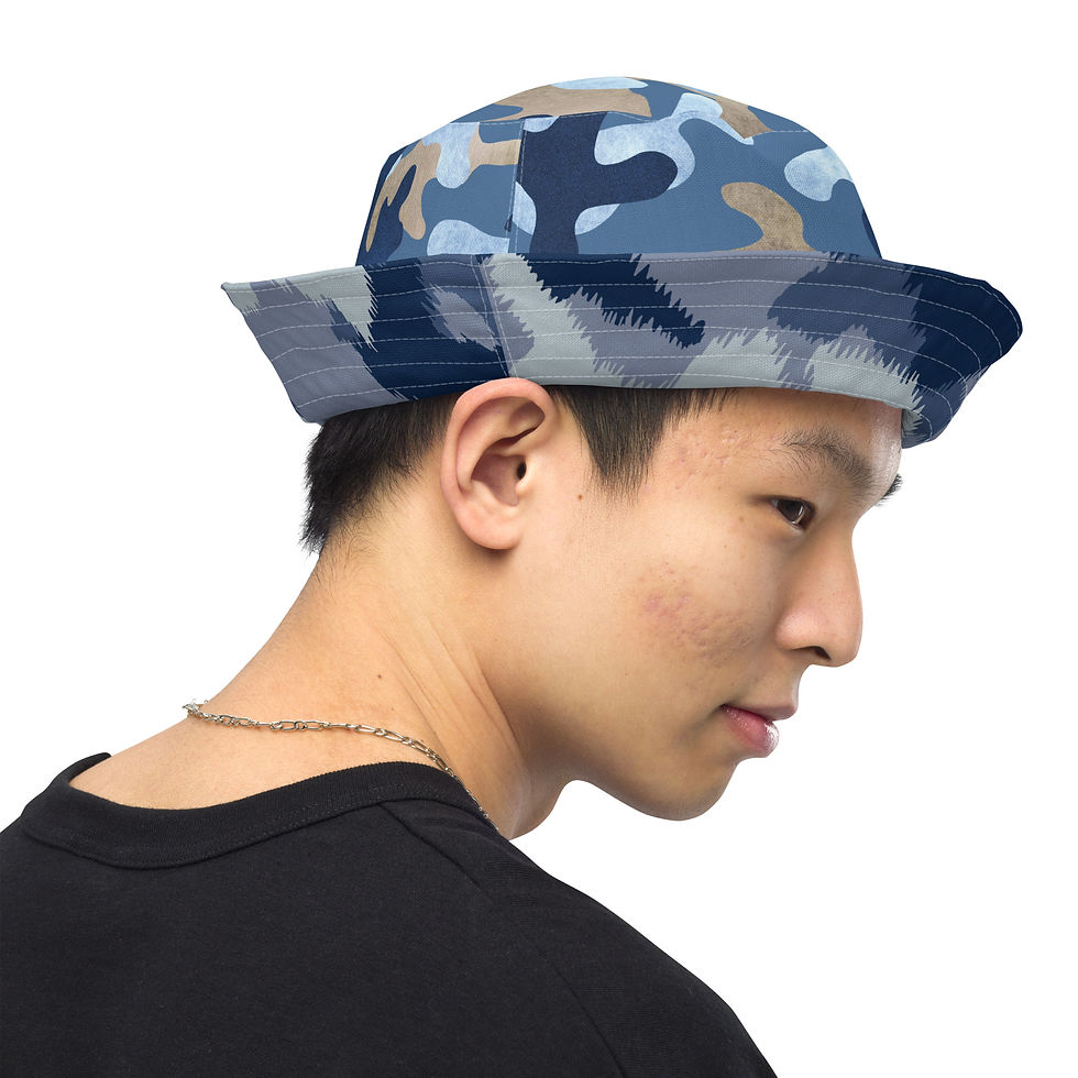 Thumbnail: Bold/Soft Blue Army Reversible Bucket Hat