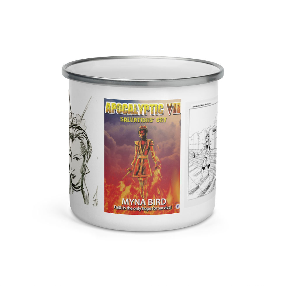 A7-MYNA BIRD 3 View (3-Color) Enamel Mug