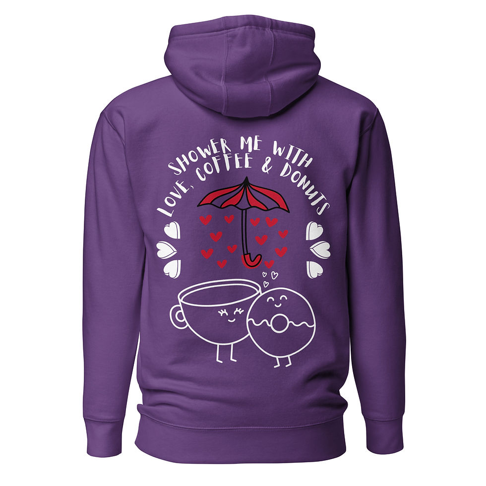Thumbnail: Shower Me with Love, Coffee & Donuts - Unisex Hoodie