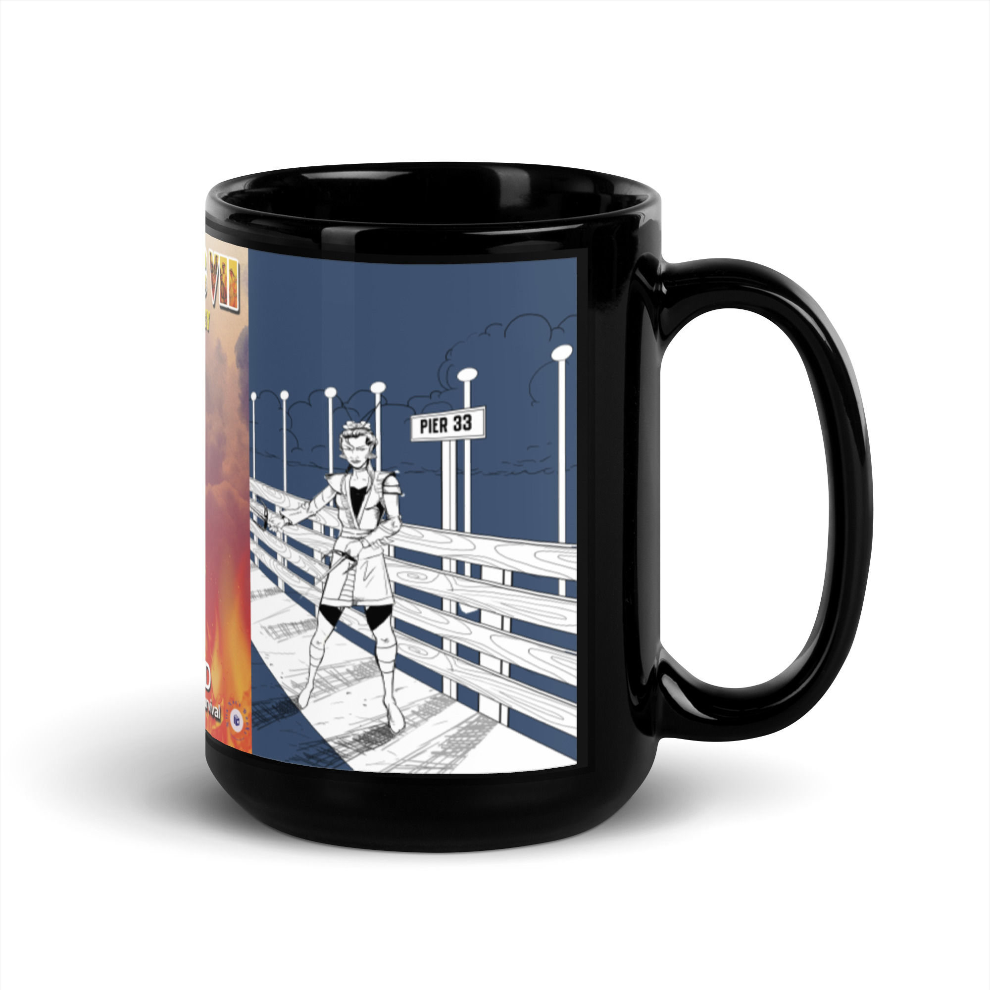 A7 - MYNA BIRD Black Glossy Mug