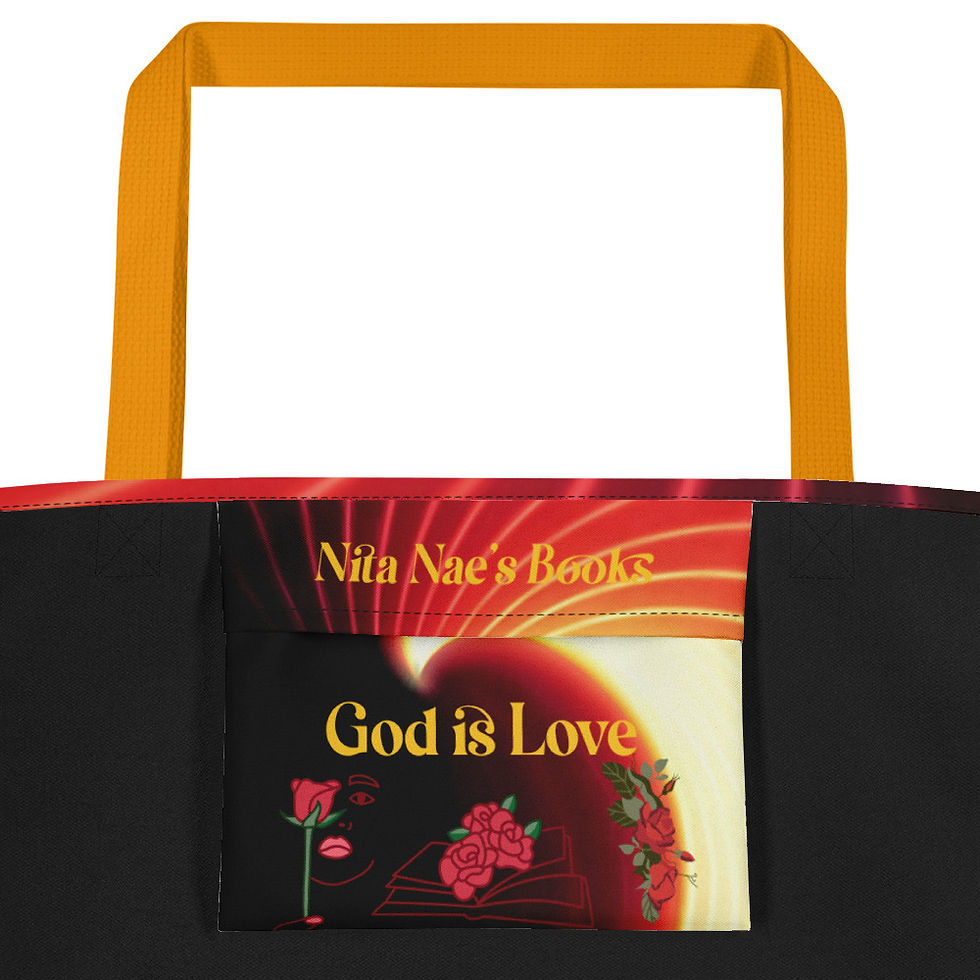 Thumbnail: God Is Love - All-Over Print Large Tote Bag