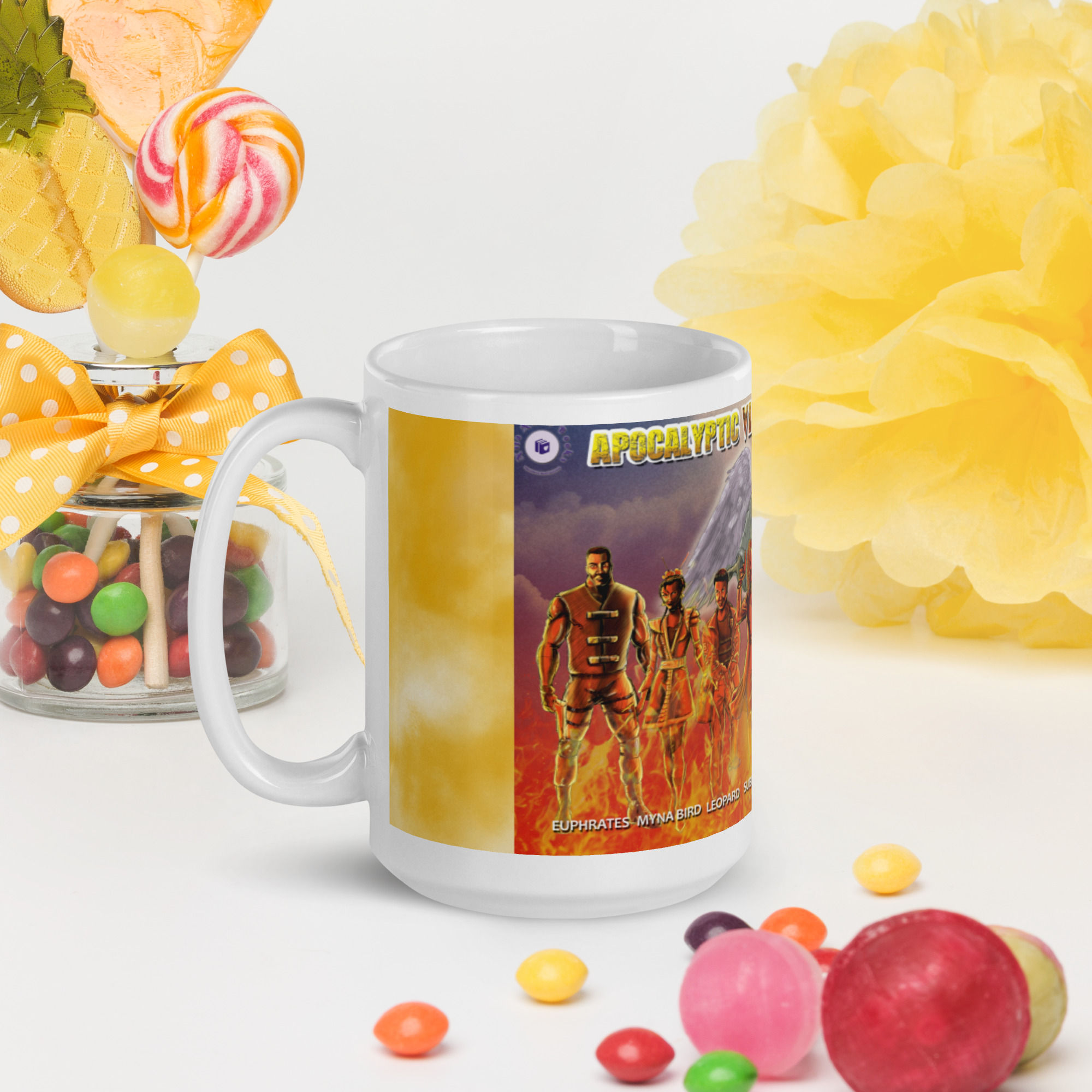 A7-All Character White 15oz Glossy Mug