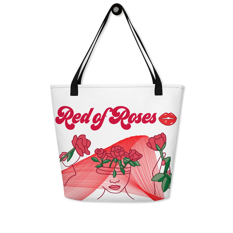 Thumbnail: Red of Roses - All-Over Print Large Tote Bag
