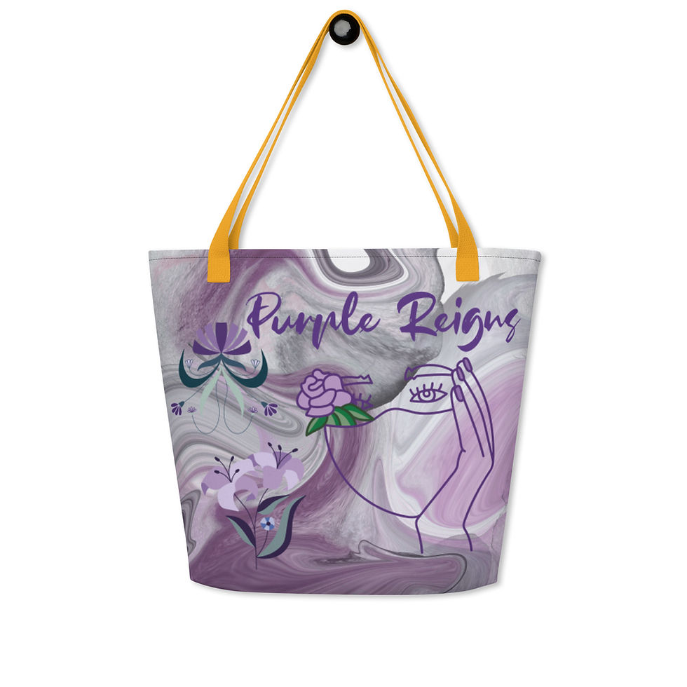 Thumbnail: Purple Reigns - All-Over Print Large Tote Bag