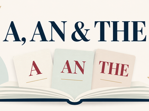 Illustration for a guide to English articles: a, an and the