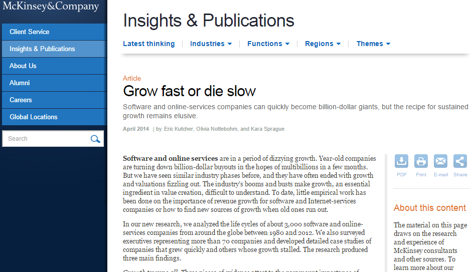 Grow Fast or Die Slow