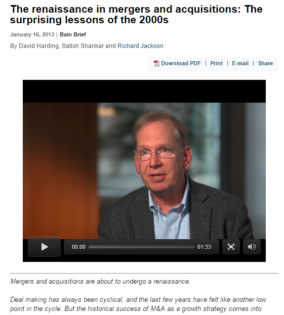 The Renaissance in M & A