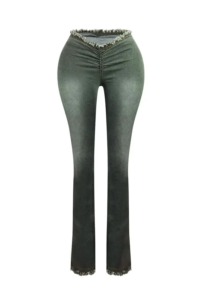 Thumbnail: Smokey Low Rise Frayed Denim Jeans