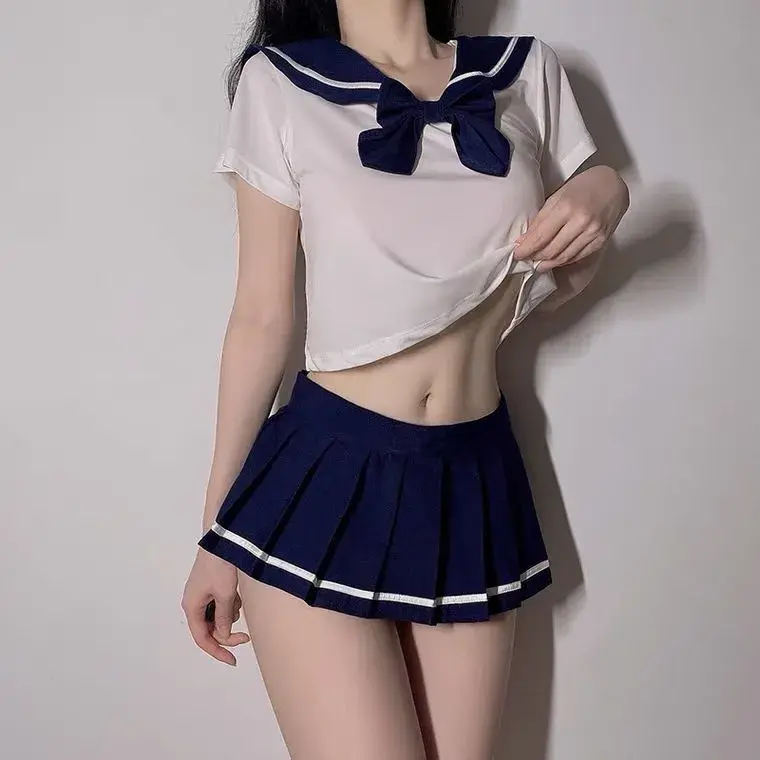 Thumbnail: Women Sexy Student Uniform Bra Set Costume