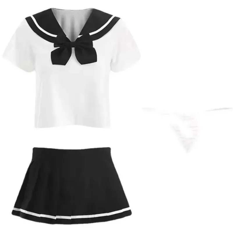 Thumbnail: Women Sexy Student Uniform Bra Set Costume