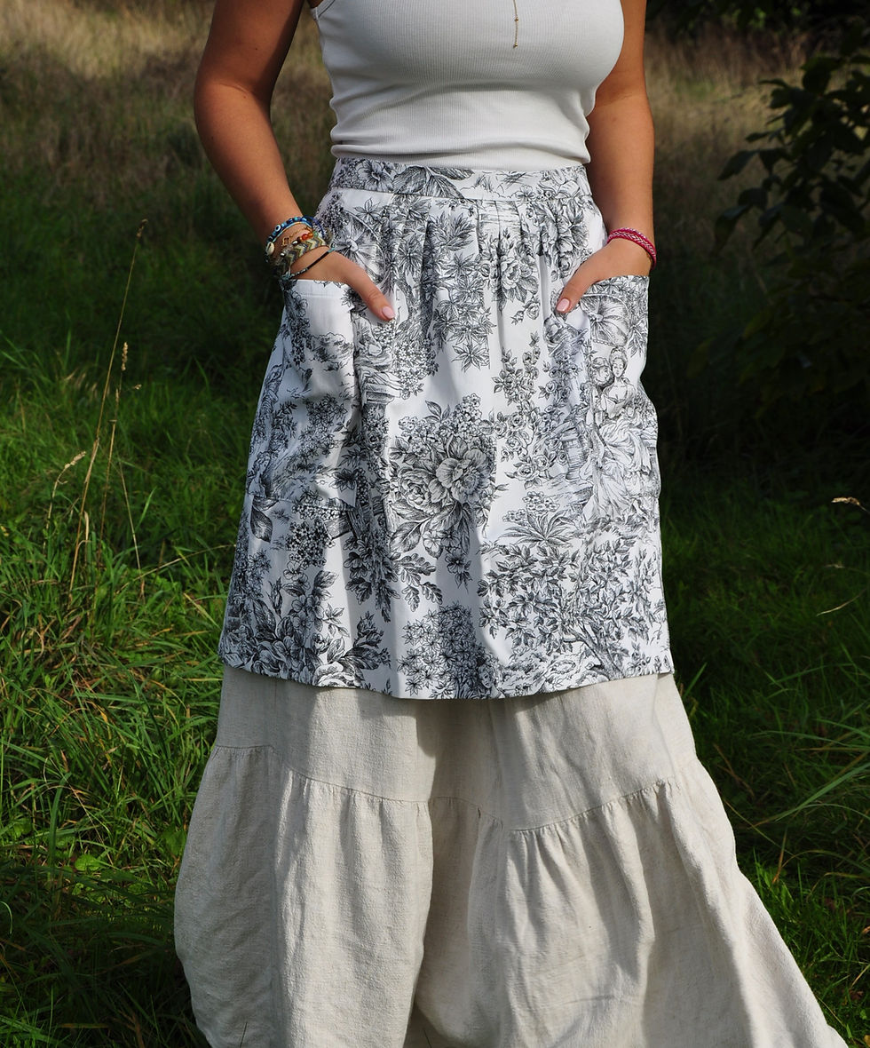 Miniature : Tablier PISTACHE Toile de Jouy