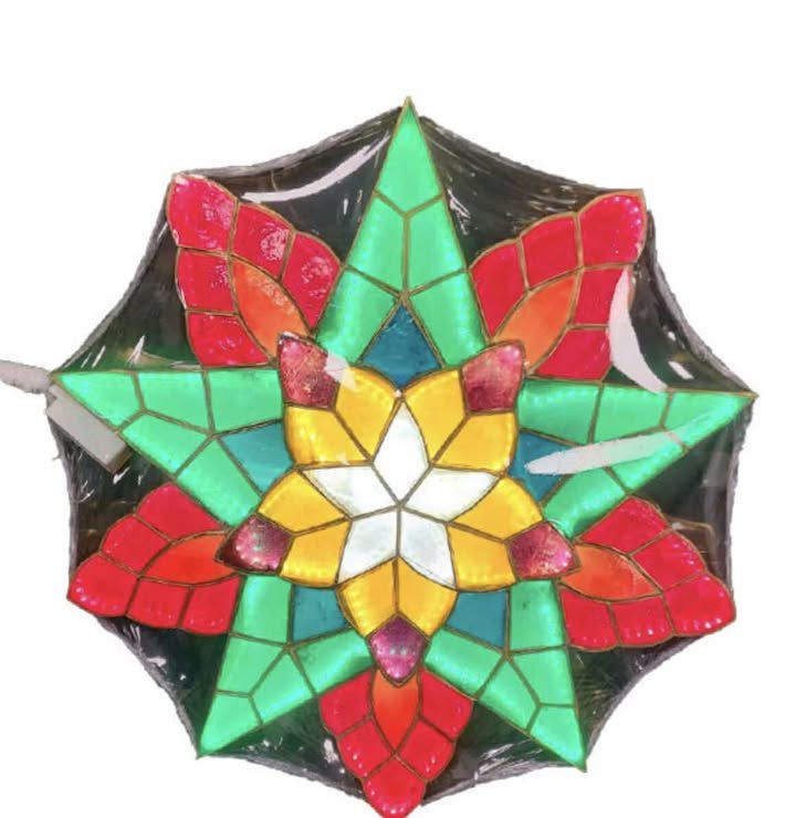 Philippines Christmas Lantern(Parol) - Special/Solid Capiz - 19" LED Striplights