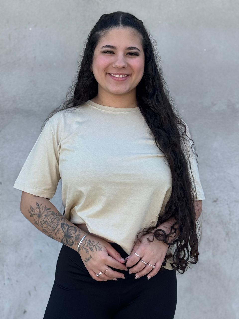 Miniatura: Camiseta Feminina Básica 100% Algodão Premium _ Bege