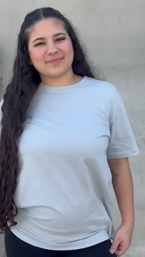 Miniatura: Camiseta Básica 100% Algodão Premium _ Cinza Claro Aqua