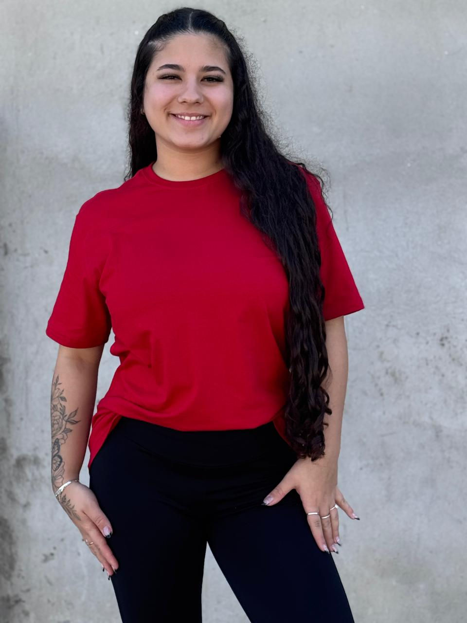 Miniatura: Camiseta Feminina Básica 100% Algodão Premium _ Vermelho
