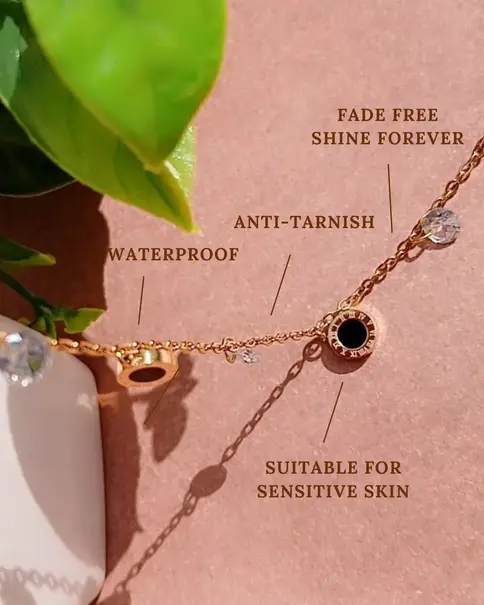 bracelet with multiple roman numeral charms highlights the product features