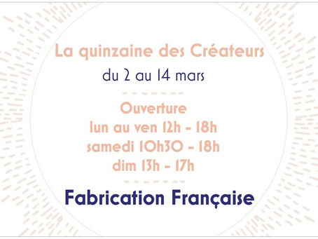 La quinzaine des créateurs           au Showroom ! 