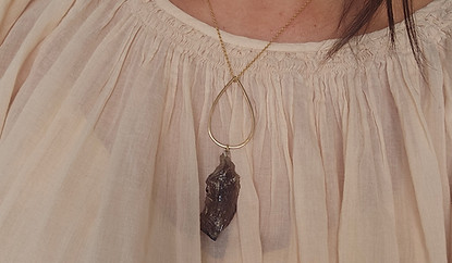 bijoux argent et quartz fumé lithothérapie, made in France Sôma bijoux