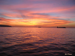 שקיעה בכניסה לנמל חיפה