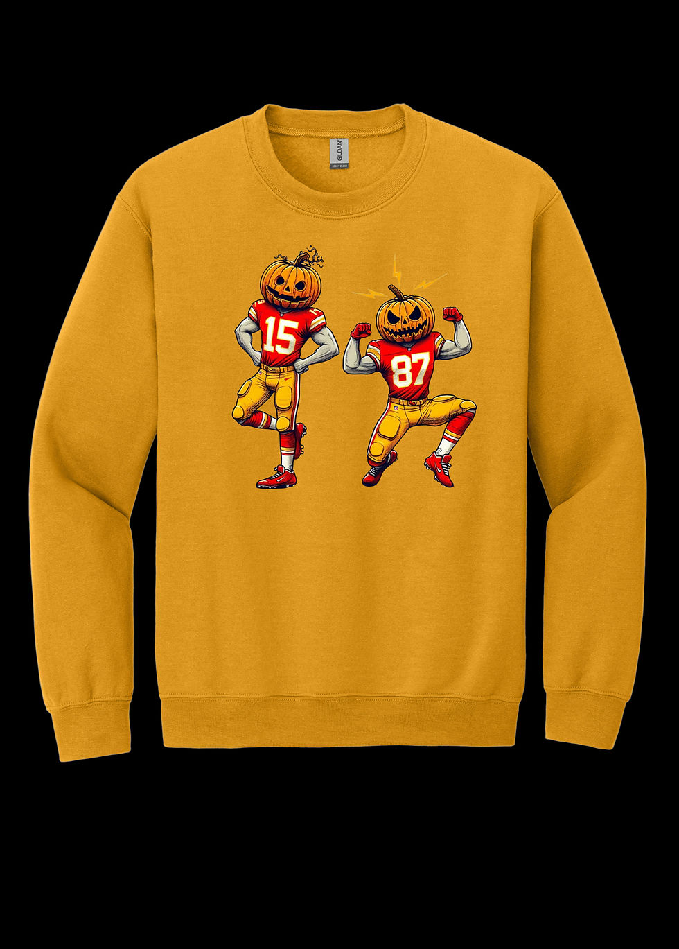 Thumbnail: Chiefs Pumpkin head on Gildan Heavy Blend Crewneck Sweatshirt