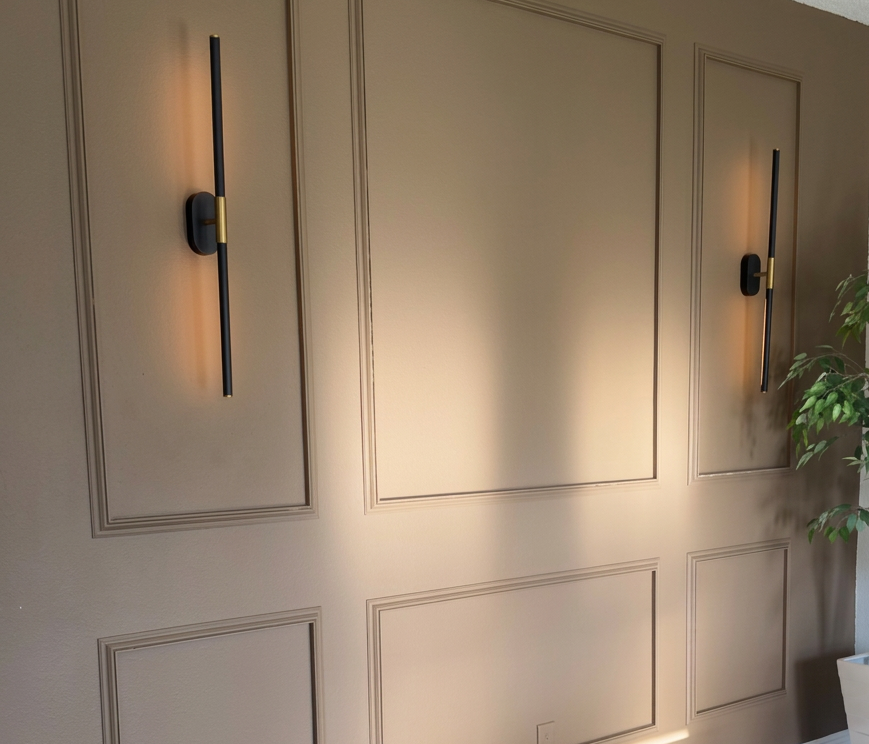 Modern wall paneling by a licensed remodeling contractor.