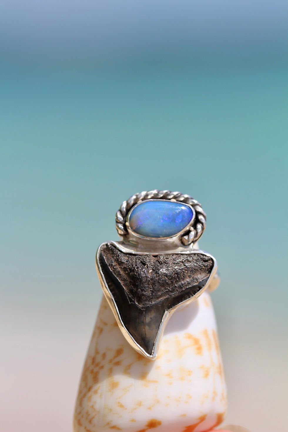Opal Shark Tooth Ring