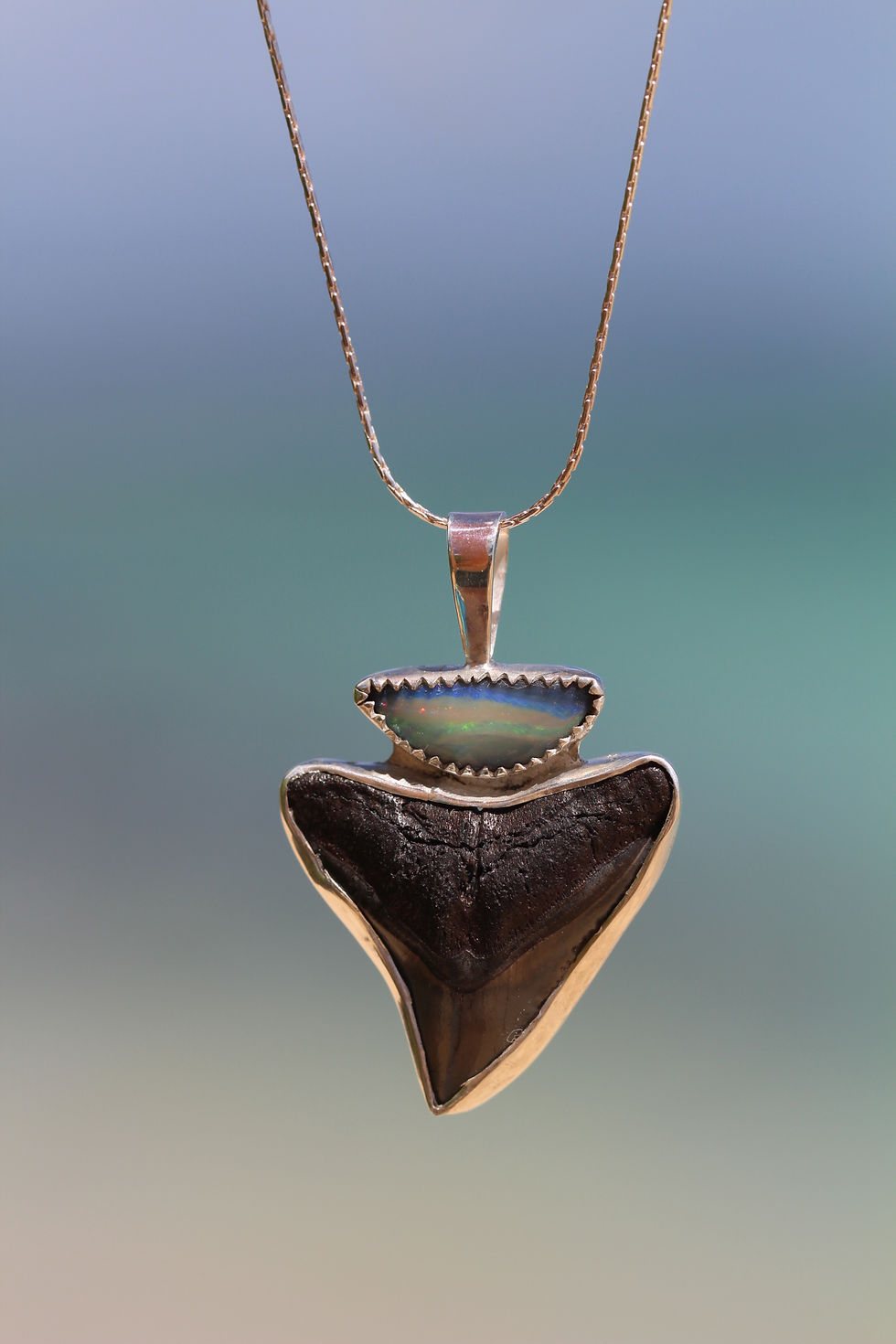 Shark Tooth & Opal Necklace