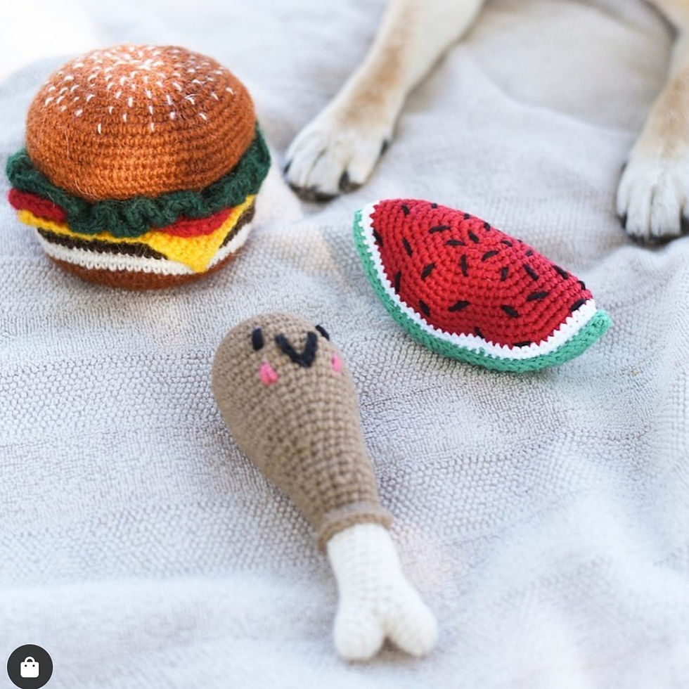 Thumbnail: wool DRUMSTICK dog toy