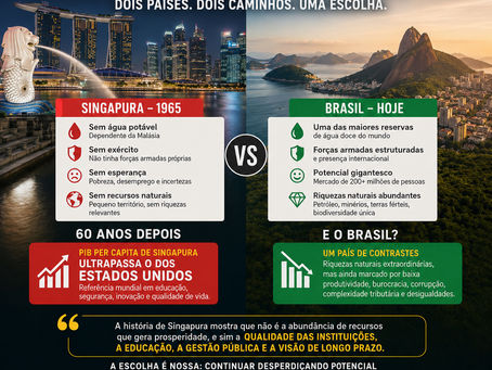 Singapura e Brasil: dois países, dois caminhos, uma mesma escolha