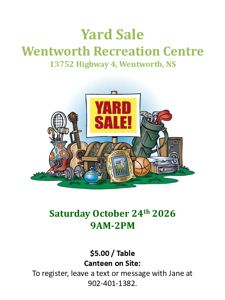 Wentworth Recreation Centre Yard Sale 2026