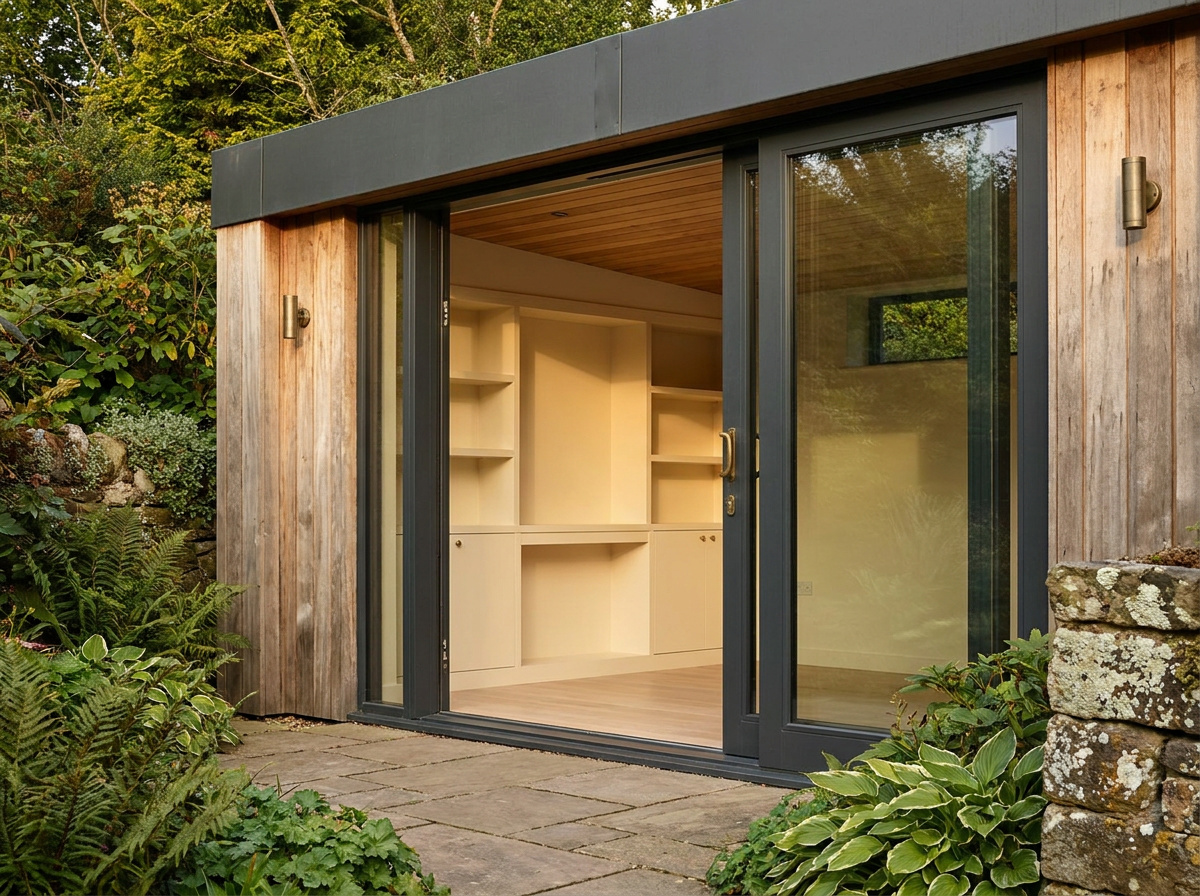 A warm and refined garden room interior