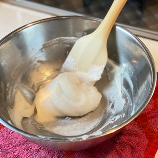 First, remove it and mix it with a spatula.