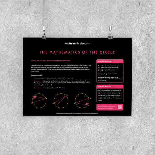 "The Mathematics of The Circle" Poster | Mathematicalendar