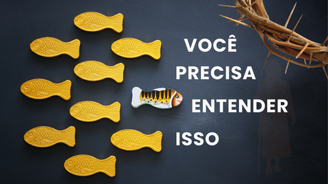 Um peixe nadando na direção oposta
