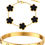 Thumbnail: Womens Stackable Gold Bracelets Jewelry - 18K Gold Plated Floral Bracelet,Bangl