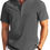 Thumbnail: COOFANDY Men Casual Henley Tee Shirt Short Sleeve Band Collar Summer Beach Text