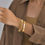 Thumbnail: MPRAINBOW 2pcs Gold Chain Link Bracelet - Stainless Steel Love Crystal Friendsh