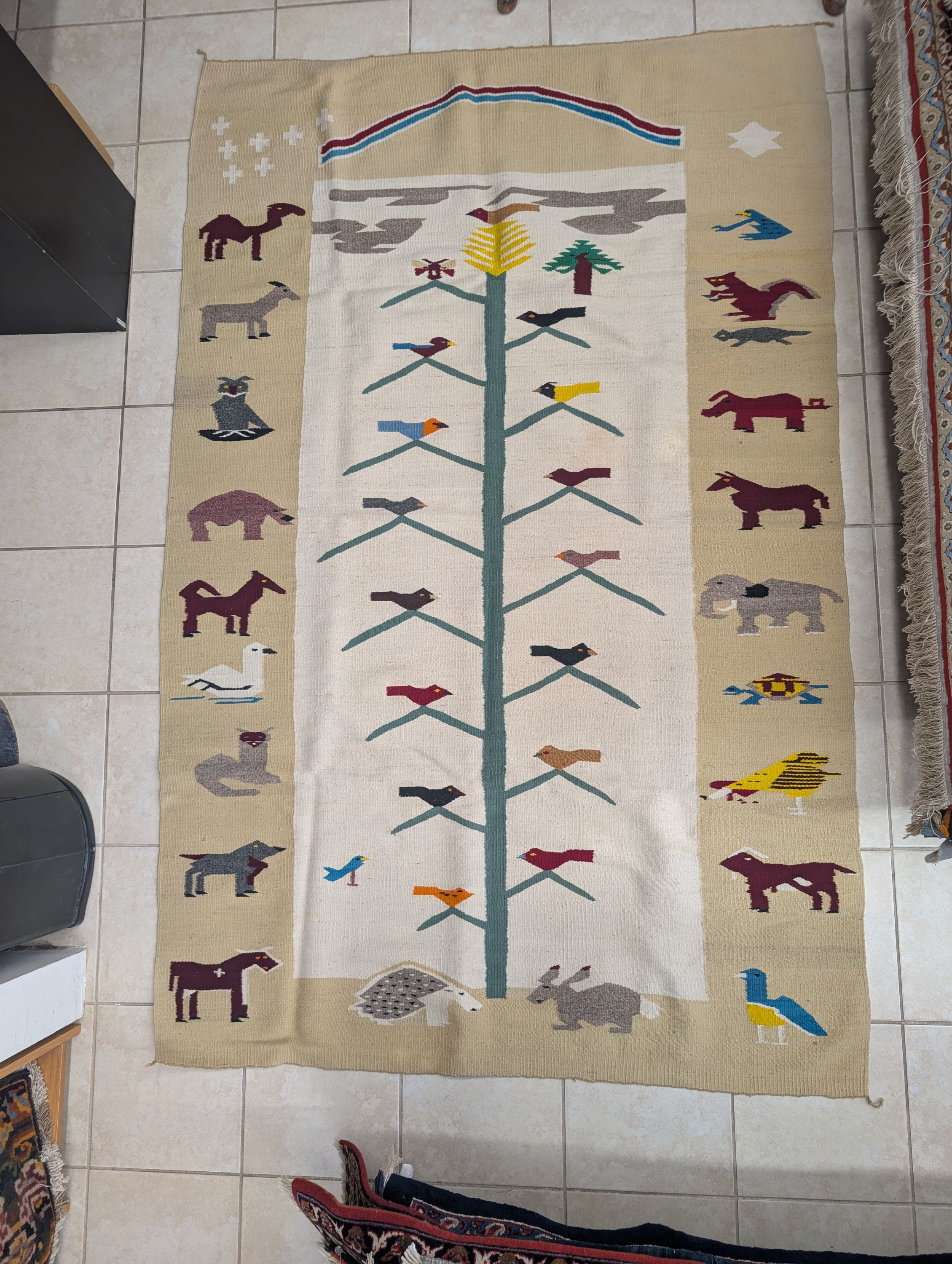 Large Navajo Pictorial Rug 4'5" x 6'11"
