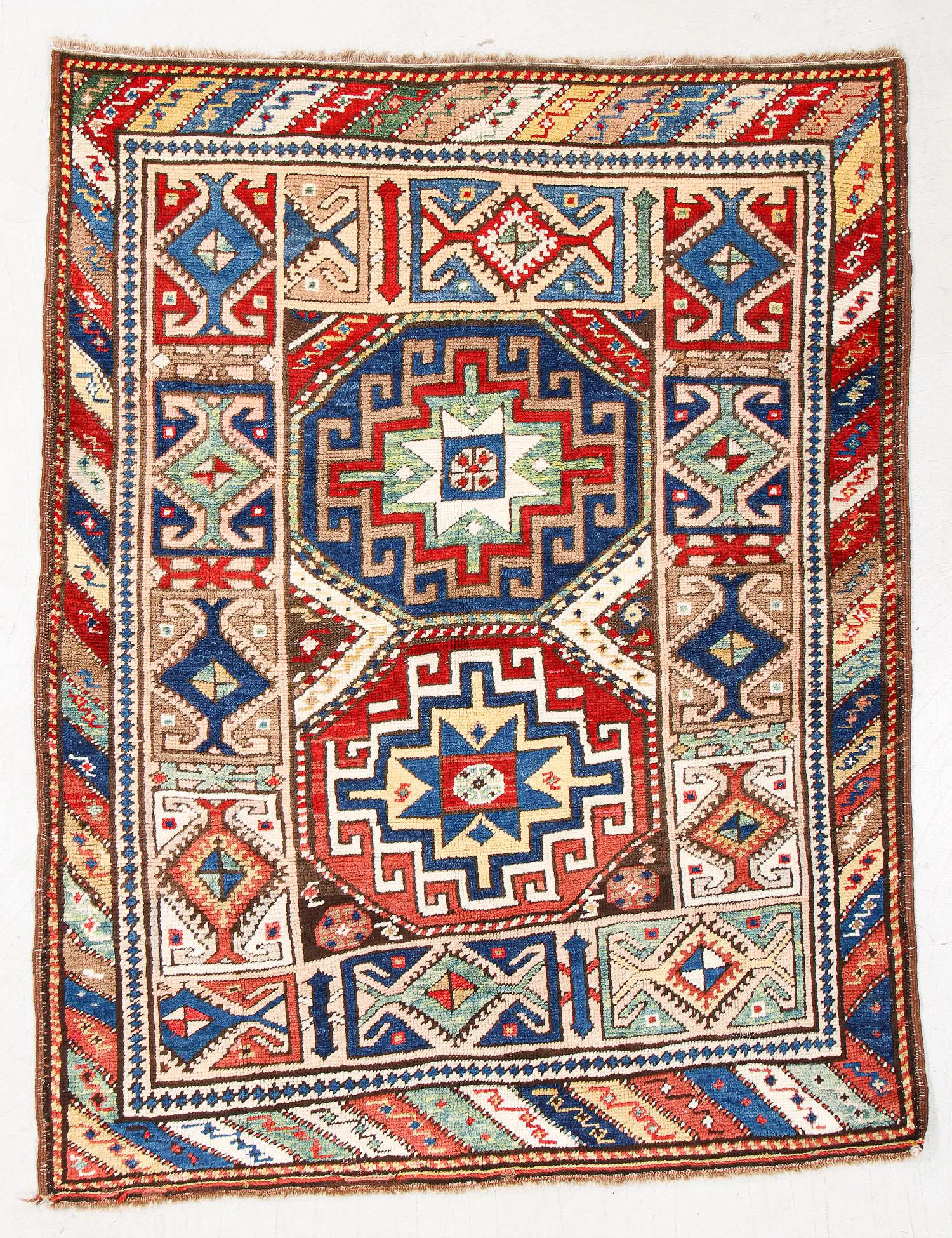 Antique Anatolian Bergama Rug 4'2 x 5'3"