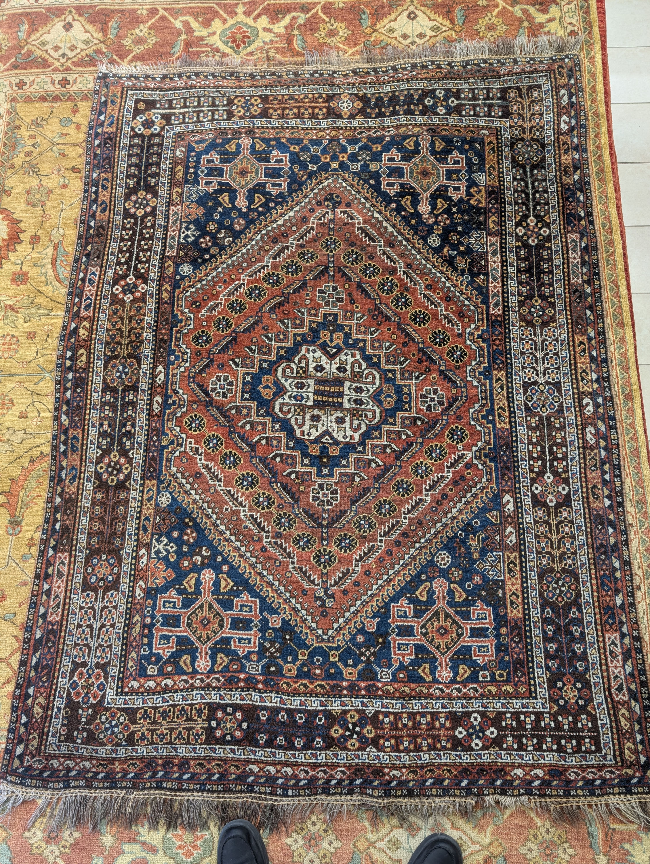 Antique Persian Qashqai Tribal Rug 5'3" x 7'0"